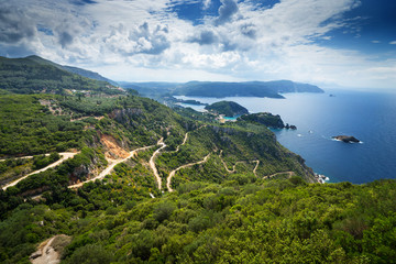 Obraz premium Paleokastrica on Kerkyra, Greece