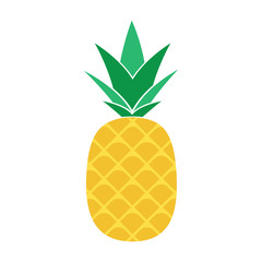 Pineapple. Flat Icon or Logo. Vector Illustration.