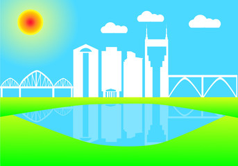 Fototapeta premium city skyline of colors nashville