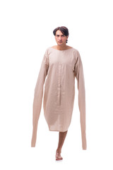 Fototapeta premium Young mad man isolated on white 