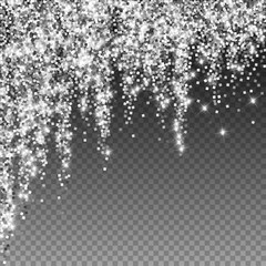 Sparkling silver luxury sparkling confetti. Scatte