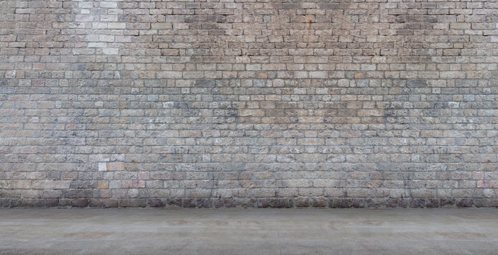 Backstein Wand und Steinfu&szlig;boden