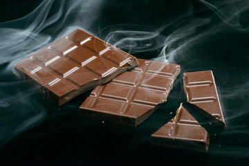 Chocolate in smoke
