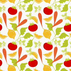 Fresh vegetable seamless pattern.