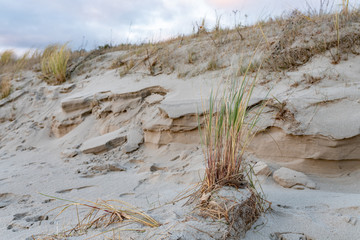 Erosion, Sand- und Landabspülungen an der Stränden der Ostsee auf Rügen und Usedom