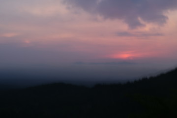 Fototapeta na wymiar 世界遺産白神山地の夕日