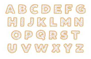 Donut typography with icing and sprinkles