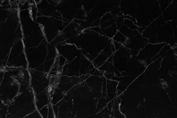 Black marble texture with white line nature patterns for background
