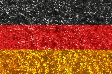 German flag with texture of leaves and bushes. Background wallpaper for installation and design. Space for text.