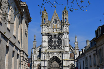 Vernon, France - march 25 2017 : gothic collegiate church