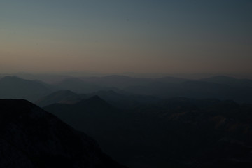 panoramic view of lovcen national park in montenegro on sunset. summer travel