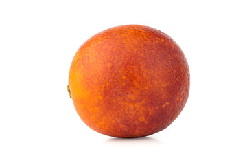 Bloody orange on a white background. red orange closeup on a white background.