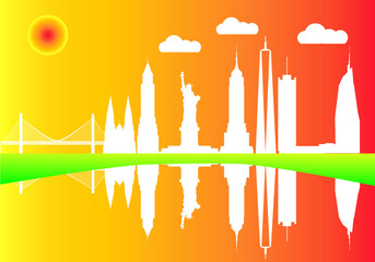 new york city skyline colors