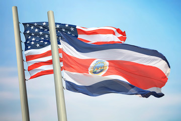 Flags of Costa Rica and the USA