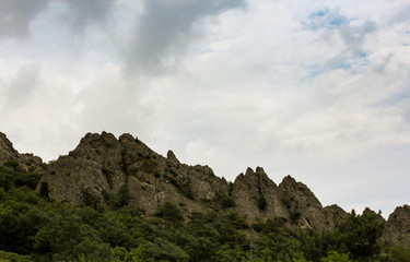 Fototapeta na wymiar Rock landscape along the road.
