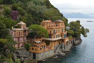 Fototapeta na wymiar Seaside villas in Portofino, Italy.