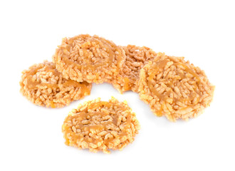 rice cracker isolated on white background