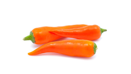 Yellow chili pepper isolated on white background