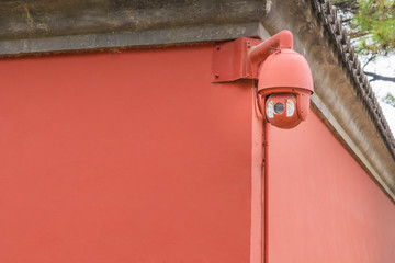 garnished CCTV camera in Forbidden City, China