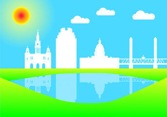 Fototapeta premium colorful city skyline of Sacramento