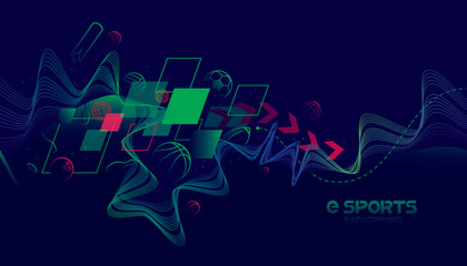 Vector esports with futuristic technology background design. © Manovector