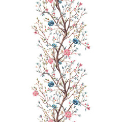 Watercolor tree pattern