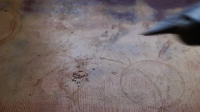 The offender takes an ax