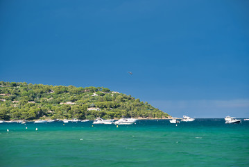 Fototapeta na wymiar Yachts in Saint-Tropez, France