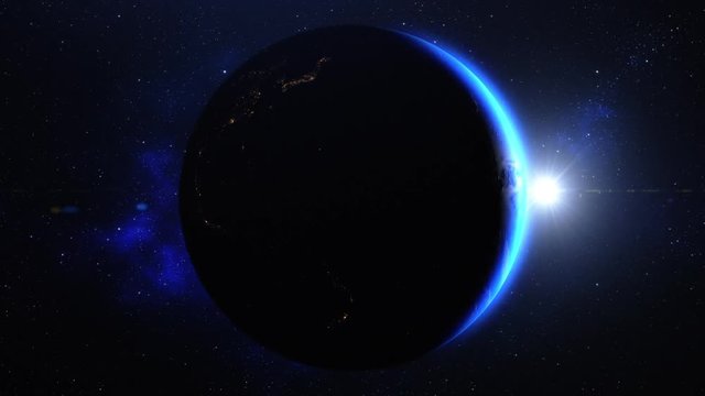3D planet earth with sunrise in the space - Asta - elements of this image furnished by NASA