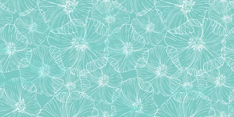 Behang Klaprozen Kleurenpatroon met bloemen klaproos. Kant oppervlak ontwerp