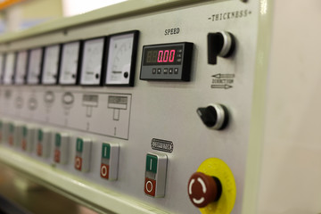 electrical control panel of a production line