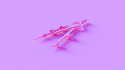 Pink Architects Compass Drawing Tool 3d 