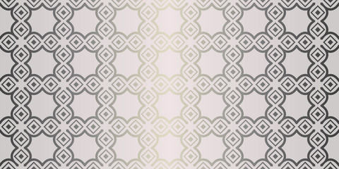 Vector Seamless Pattern With Abstract Geometric Style. Repeating Sample Figure And Line. For Fashion Interiors Design, Wallpaper, Textile Industry. Beige silver color