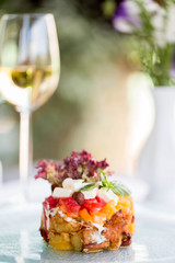 salad with feta cheese and vegetables
