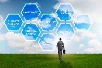 Businessman in ecology and environment concept