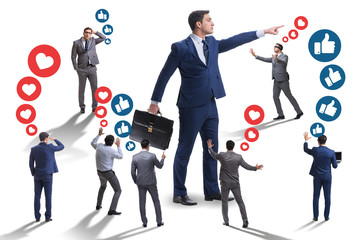 Concept of social networks with businessmen