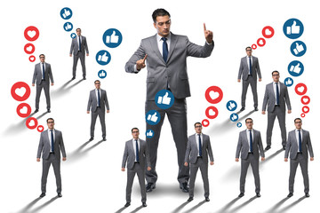 Concept of social networks with businessmen