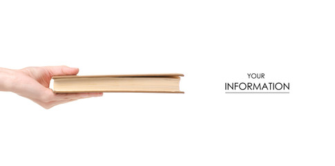 book in hand pattern on a white background. Isolation