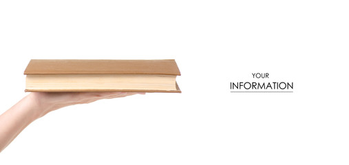 book in hand pattern on a white background. Isolation