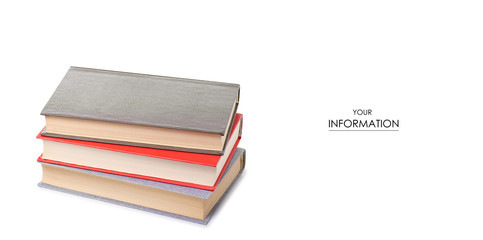 Stack of books pattern on a white background. Isolation