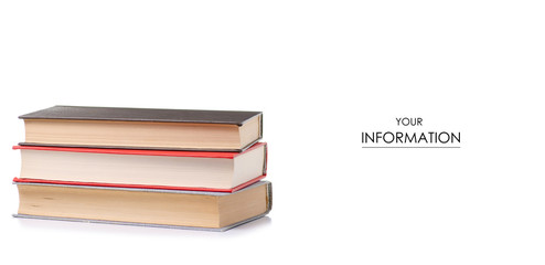 Stack of books pattern on a white background. Isolation
