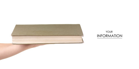 book in hand pattern on a white background. Isolation
