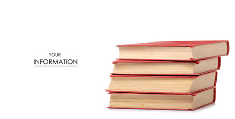 Stack of books pattern on a white background. Isolation