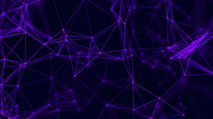 Naklejka na ściany i meble Big data visualization. Abstract background with connecting dots and lines. 3D rendering. High resolution.