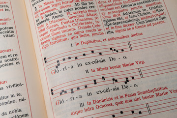Liturgical Book Gregorian Chant in Latin -  Gloria