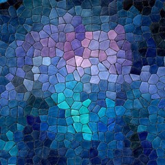 abstract nature marble plastic stony mosaic tiles texture background with black grout - dark blue, purple, violet colors