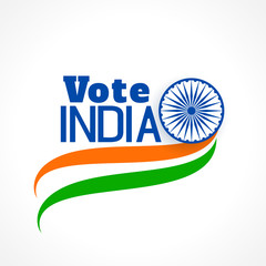 indian election banner with tri color flag