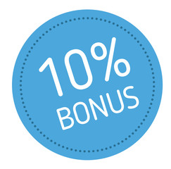 ten percent bonus advertising sticker