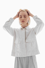 Girl with  jewelry on isolated background