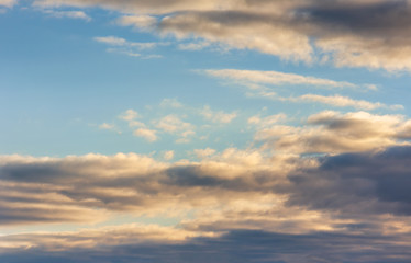 Naklejka na ściany i meble Sunset sky panorama with clouds